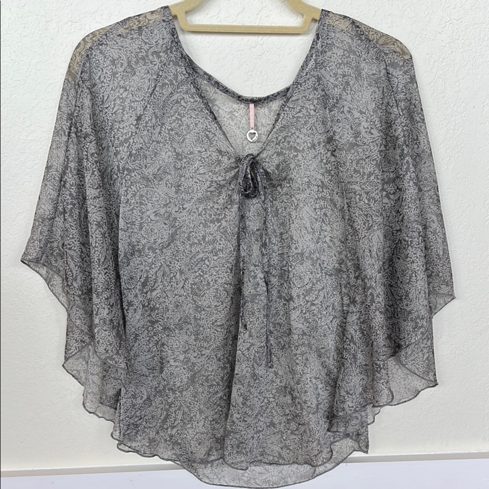 Robin K. Anthropologie Sheer Flowing Top Size M